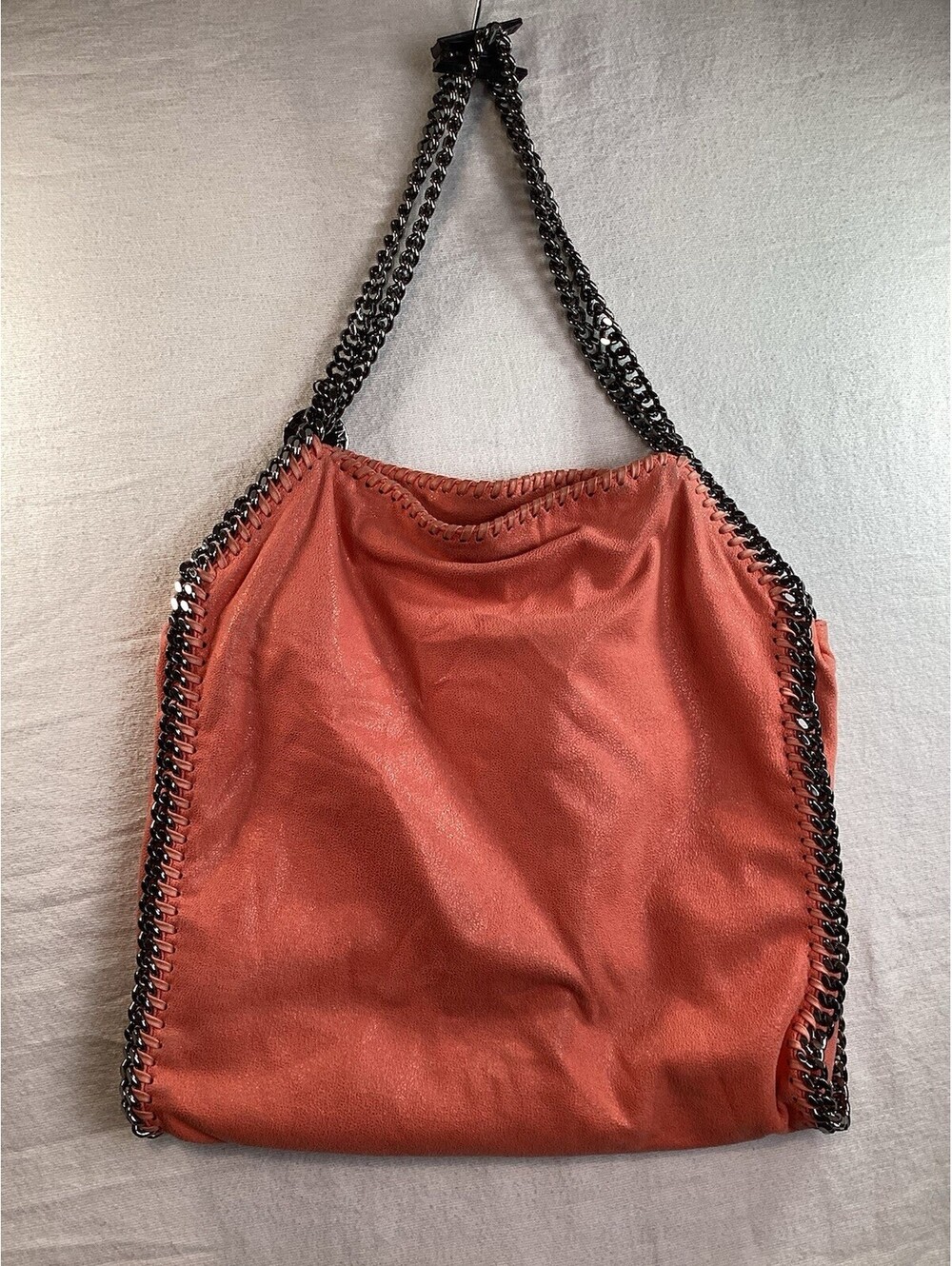 Stella McCartney Falabella Medium Coral Faux Leather Shoulder Bag Chain Strap